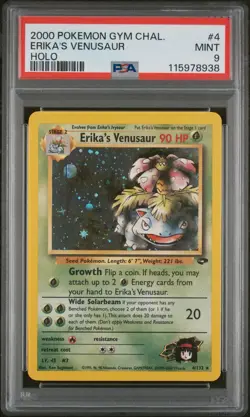 Pokemon Erika's Venusaur 4/132 PSA 9 Mint Gym Challenge Holo Rare Unlimited 2000 - Image 1