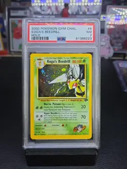 2000 POKEMON GYM CHALLENGE HOLO #9 KOGA'S BEEDRILL PSA 7 Nice Pattern Big Orb - Image 1
