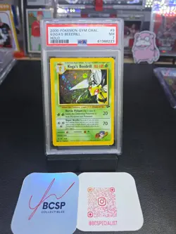 2000 POKEMON GYM CHALLENGE HOLO #9 KOGA'S BEEDRILL PSA 7 Nice Pattern Big Orb - Image 3