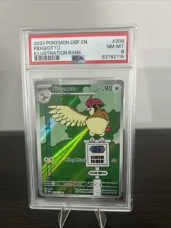 2023 Pokemon SV03 Obsidian Flames Pidgeotto Illustration Rare 208/197 #208 PSA 8 - Image 1