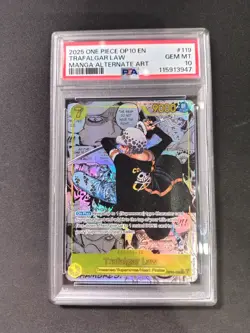 One Piece Tcg Trafalgar Law OP10-119 Manga PSA 10 - Image 3