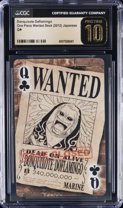 2012 ONE PIECE WANTED DECK DONQUIXOTE DOFLAMINGO CGC 10 PRISTINE - Image 1