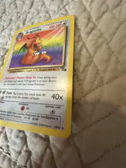 Pokemon TCG Fossil Dragonite card 19/62 Non-Holo Rare HP lvl 45 - Image 3