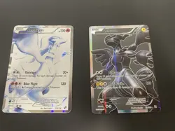 Pokemon TCG Reshiram 113/114 Zekrom 114/114 Black and White Holo Card Full Art + - Image 1