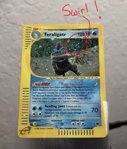 Pokemon TCG Card Feraligatr 12/165 Expedition Base WOTC Rare SWIRL Holo Bleed - Image 2