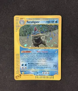 Pokemon TCG Card Feraligatr 12/165 Expedition Base WOTC Rare SWIRL Holo Bleed - Image 3