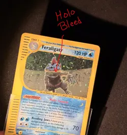 Pokemon TCG Card Feraligatr 12/165 Expedition Base WOTC Rare SWIRL Holo Bleed - Image 5