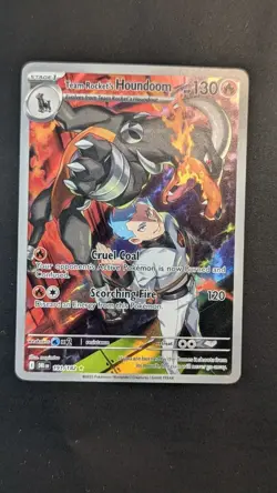 Team Rocket’s Houndoom 191/182 Destined Rivals Illustration Rare Pokemon - Image 1