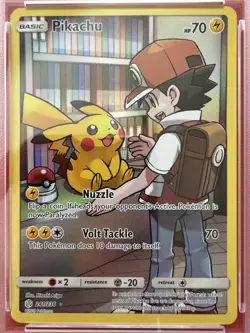 2019 POKEMON SUN & MOON COSMIC ECLIPSE SECRET #241 FULL ART/PIKACHU PSA 8 - Image 3