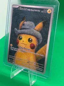 Pokemon TCG Pikachu With Grey Felt Hat Van Gogh Full Art Promo SVP #085 - Image 2