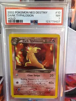 2002 Pokemon Dark Typhlosion 10/105 Neo Destiny Holo PSA 7 - Image 1