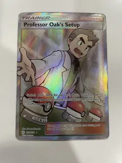Pokemon Professor Oak's Setup Full Art Trainer Holo Sm-Cosmic Eclipse 233/236 - Image 1