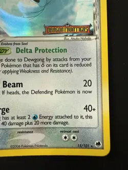 Pokemon TCG EX Dragon Frontiers Dewgong 15/101 Stamped Reverse Holo Near Mint - Image 2
