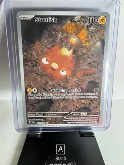 Pokemon TCG Stunfisk 202/191 Illustration Rare Sv08: Surging Sparks Holo - NM - Image 1