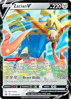 Pokemon TCG Zacian V SWSH018 Black Star Promo Full Art Ultra Rare Holo - Image 1