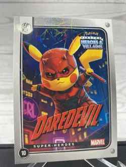 Pikachu as Daredevil #10 Lazer Holo Marvel Heroes & Villains Non-Pokemon Fan Art - Image 2