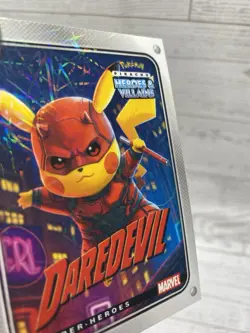 Pikachu as Daredevil #10 Lazer Holo Marvel Heroes & Villains Non-Pokemon Fan Art - Image 5