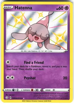 Pokemon Card- Hatenna Shining Fates: Shiny Vault #SV054/SV122 - Image 1