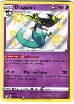 Pokemon Card- Dragapult Shining Fates: Shiny Vault #SV062/SV122 - Image 1