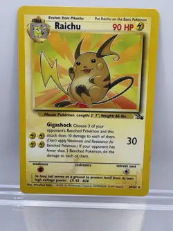 Pokemon TCG Raichu 29/62 Rare Fossil Unlimited Non-Holo Card LP - Image 1