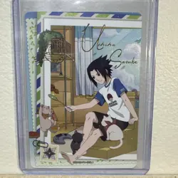 Sasuke - Naruto Trading Card Kayou NR-PU-005 Signature Gold Holo Foil Art TC11 - Image 1