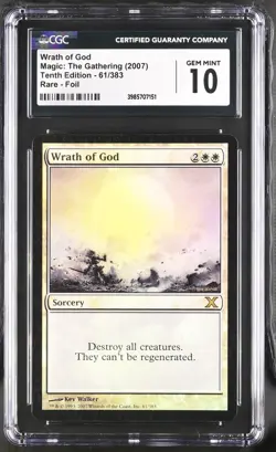 WRATH OF GOD 10th Edition Foil Rare CGC 10 MTG [Nostalgium] - Image 1