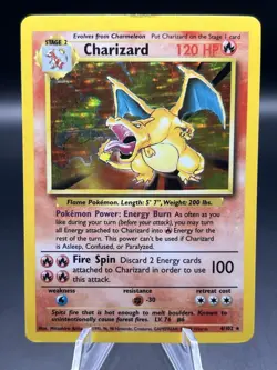 Pokemon TCG WOTC 1999 Base Set CHARIZARD 4/102 Holo Rare Unlimited - Image 1