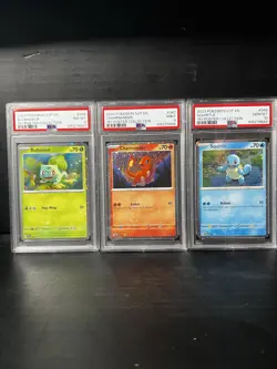 Pokemon 151 TCG SEQUENTIAL Charmander, Squirtle, Bulbasaur PSA 8, 9, 10 Promo - Image 1