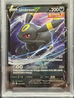 2022 POKEMON SWSH BLACK STAR PROMO V HEROES TINS #203 UMBREON V PSA 10 - Image 2