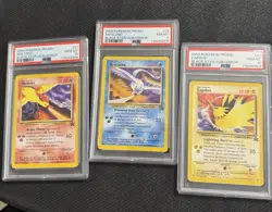 PSA10 Moltres 21 Zapdos 23 PSA 8 Articuno 22 WOTC Black Star Pokemon Promo error - Image 1