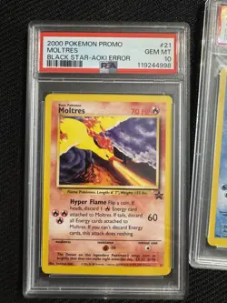 PSA10 Moltres 21 Zapdos 23 PSA 8 Articuno 22 WOTC Black Star Pokemon Promo error - Image 2