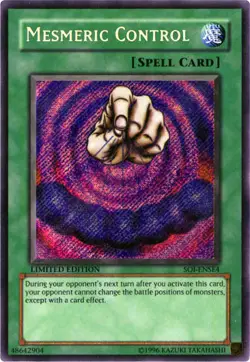 Damaged, English Yu Gi Oh Mesmeric Control - SOI-ENSE4 - Ultra Rare - Limited Ed - Image 1