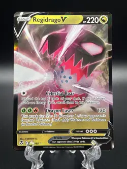 Regidrago V 135/195 Silver Tempest Pokemon Card Full Art Ultra Rare Holo - Image 1