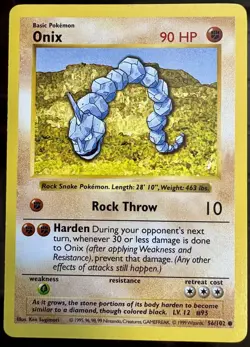 Pokemon TCG: 1999 Onix-56/102 SHADOWLESS- Vintage Pokemon Card-Base Set - Image 1