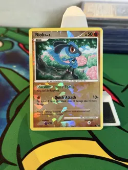 Riolu Pokemon Pop Series 8 #16/17 Cracked Ice Holo Pokemon Card NM - Image 1