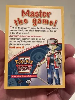 Vtg 1999 Pokemon TCG Launch Collector Card Promo Master the Game - Image 5