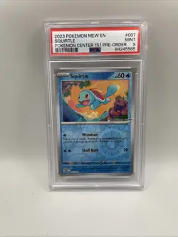 Pokemon Center 151 Squirtle PSA 9 Pre-Order Exclusive Card 007/165 - Image 1