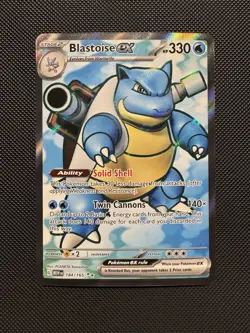 Pokemon TCG Blastoise ex 184/165 SV: Scarlet & Violet 151 Ultra Rare Near Mint - Image 1