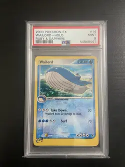 Pokemon 2003 EX Ruby Sapphire Wailord #14 Holo PSA 9 - Image 1