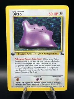Pokemon TCG 1st Edition Holofoil Ditto 18/62 Fossil - Image 1
