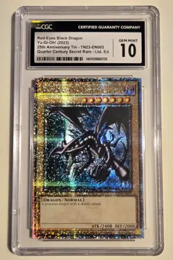 2023 YU-GI-OH! ANNIVERSARY TIN Red Eyes Black Dragon TN23-EN003 QCR CGC 10 QCSR - Image 1