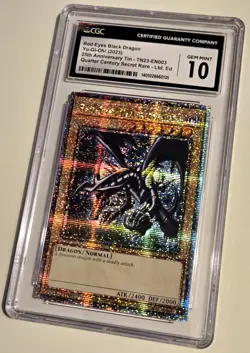 2023 YU-GI-OH! ANNIVERSARY TIN Red Eyes Black Dragon TN23-EN003 QCR CGC 10 QCSR - Image 3