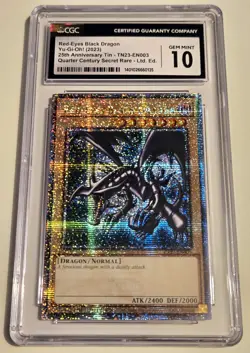 2023 YU-GI-OH! ANNIVERSARY TIN Red Eyes Black Dragon TN23-EN003 QCR CGC 10 QCSR - Image 4