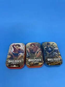 One Piece Tin Pack Set Vol 2 Set of 3 TS-02 OP-13 Factory Sealed Bandai - Image 1