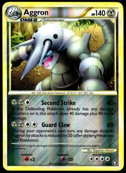 Pokemon TCG Aggron 1/102 2010 Triumphant Reverse Holo Rare Card - MP - Image 1