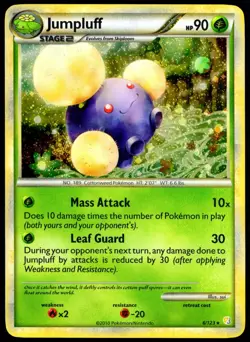 Pokemon TCG Jumpluff 6/123 2010 HeartGold & SoulSilver Holo Rare Card - MP - Image 1
