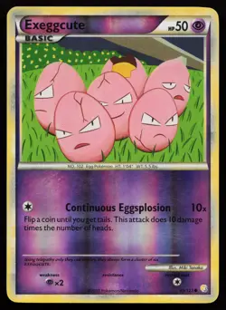 Exeggcute 63/123 HeartGold SoulSilver Reverse Holo Pokemon Card - Image 1