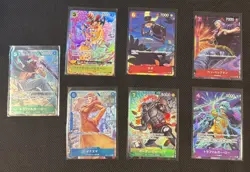 One Piece TCG Japanese card Lot 7 SR Alt Art Cards NM Law Sabo Hody Ben - Image 1