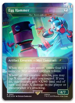 Egg Hammer - Myr Battlesphere (Rainbow Foil) #2097 NM Secret Lair Drop Magic MTG - Image 1