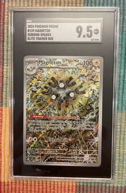 MAGNETON #159 2024 POKEMON SURGING SPARKS BLACK STAR PROMO SGC 9.5 - Image 1